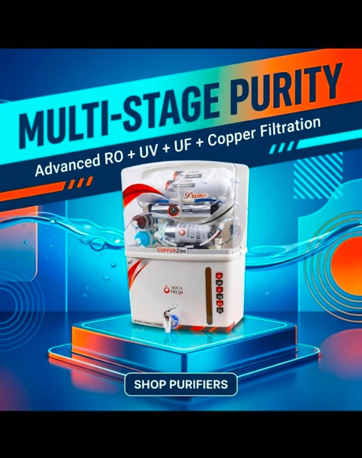 Aquafresh Prime RO+UV+UF+TDS Controller+Copper+Zinc+12 Ltr. Storage Tank With Extra Pre Filter Set - Image 3